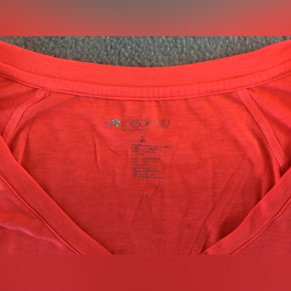 Ideology neon orange, V neck, tee shirt. Womens XL - Picture 3 of 3
